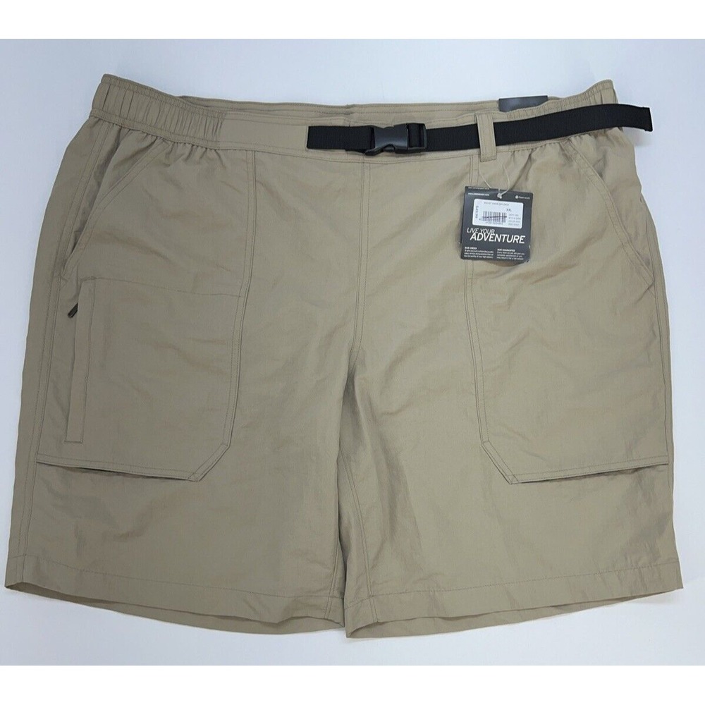 Eddie Bauer Elastic Belt Waist River Explorer Nylon Shorts Men XXL Tan NWT $50